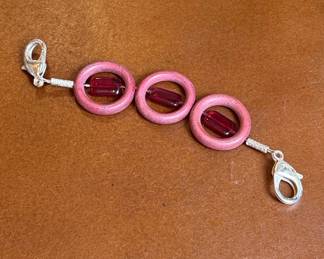 Artisan Wood and Glass Beaded Bracelet Extender