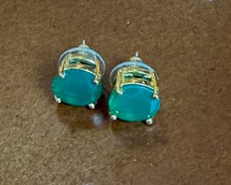 Green Onyx Stud Earrings