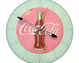 Vintage Coca-Cola Retro Glass Wall Clock