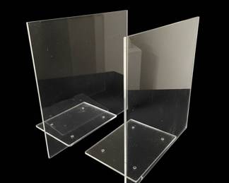 Clear Acrylic L-Shaped Sign Holder Stands (Set of 2)