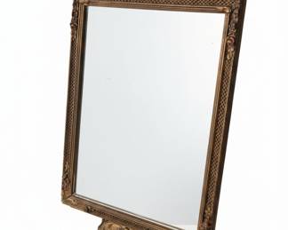 Antique Victorian Cast Metal Tabletop Vanity Mirror (c. 1900)