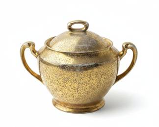 Noritake 'M' in Wreath Gold Speckled Sugar Bowl