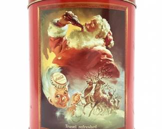 1989 Coca-Cola 'Travel Refreshed' Santa Tin