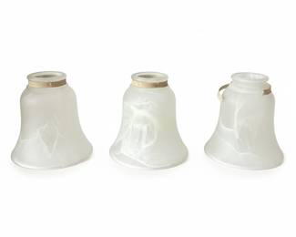 Set of 3 Alabaster-Style Glass Lamp Shades for Ceiling Fans or Vanity Fixtures