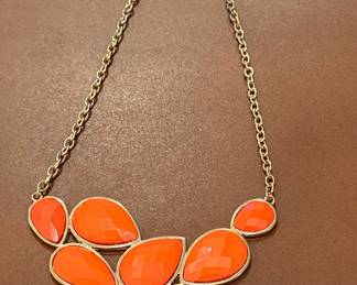 Paparazzi Orange Teardrop Bib Necklace