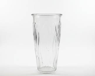 Mid-Century Modern Wavy Ribbed Glass Vase