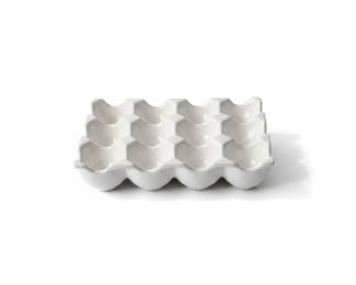 Vintage White Ceramic 12-Egg Holder