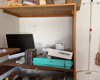 computer equipment, books, decor