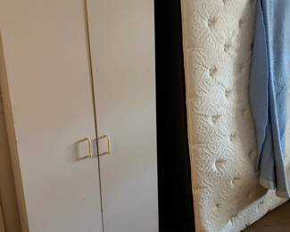 storage cabinet, Queen mattress and box springs