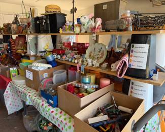 candles, hand tools, Easter and spring decor, plastic ware
