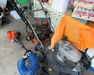 air compressor, push lawn mower, lawn edger
