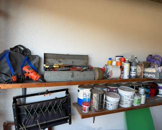 tools, chemicals, stadium seat