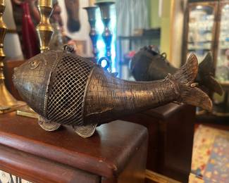 Antique Dhokra Bronze Fish