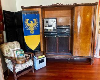 Record player, speakers, tape deck have all been treated and are working. Reel to reel is functioning