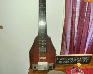 VINTAGE "SUPRO" ELECTRIC LAP SLIDE GUITAR & SLIDES