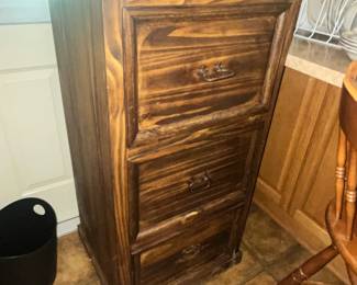 RUSTIC PINE FILE CABINET