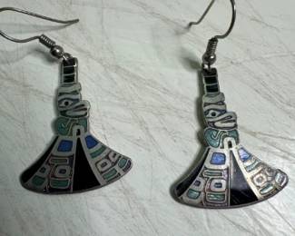 Pacific Northwest Style Totem Enamel Earrings