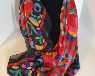 Multi-Color Floral Sheer Scarf