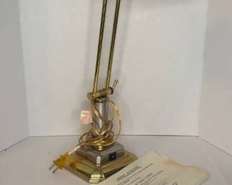 Adjustable Brass-Tone Balance Arm Desk Lamp