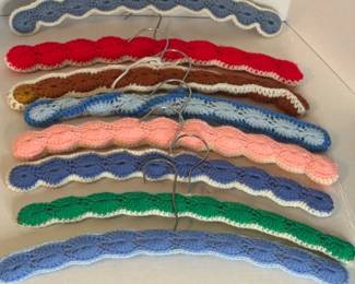 Hand-Crocheted Padded Clothes Hanger Selection