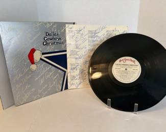 Dallas Cowboys Christmas Signed Vinyl Record