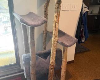 Natural Wood Multi-Level Cat Tree Tower