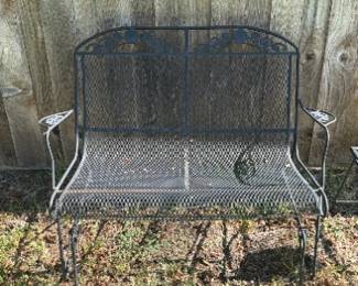 Metal Floral Garden Bench