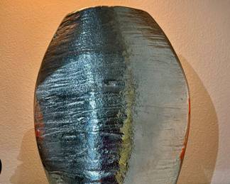 Silver metal vase