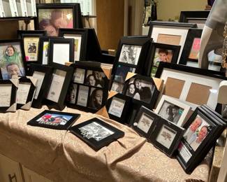Variety of sizes of black frames