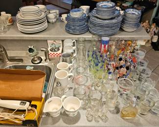 Tons of Collectible Glassware including Bar Glasses, Disney, Looney Tunes, and Popeye Glasses