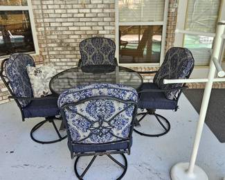 Patio Table with Swivel Chairs