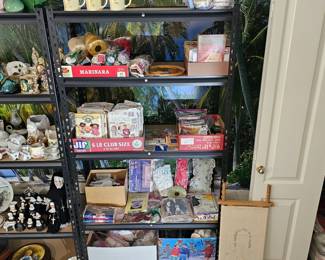 Sewing/Knitting Supplies. Metal shelves not for sale
