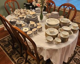 Large Vintage Noritake "Goldcourt" China Set, Royal Albert "Snowdrops" China Set, and more
