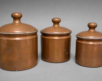 Hammered Copper Covered Canister Set