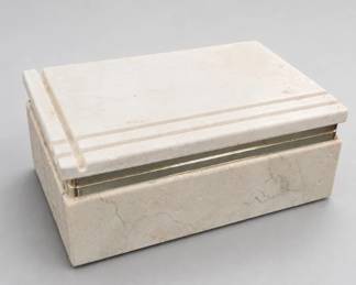 White Stone Lidded Box