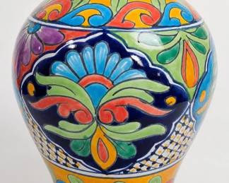 Mexican Hand-Painted Ceramic Vase