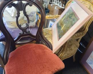 Vintage hand carved chair  - 1 available