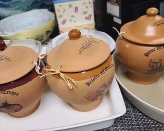 Italian pottery decanters 