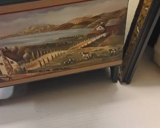 Hand Painted small wood chest
