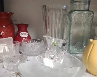 Crystal dishes, trinket boxes