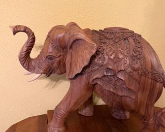 Exquisite Large carved wood Elephant