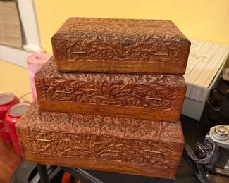 Carved stacking Boxes