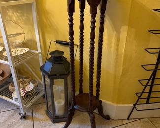 Pedestal, Lantern with Candle