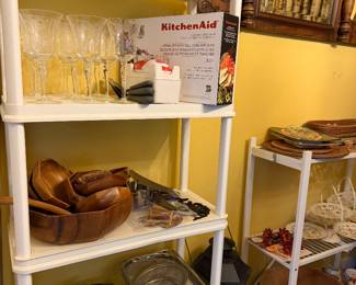 Crystal Stemware, Wooden Bowls, etc