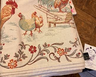 New jacquard Tablecloth with Rooster Pattern, other tablecloths, lace, crochet etc