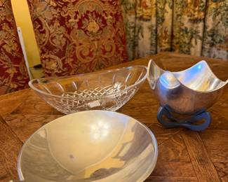 Nambe Bowls, Waterford Crystal Bowl