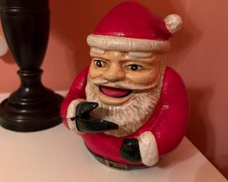Cast-iron mechanical Santa Bank