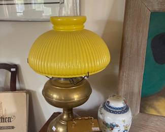 Vtg Lamp, Desk Clock
