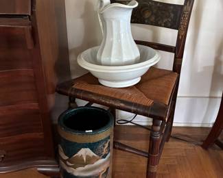 Vtg Chair, Ceramic Pitcher