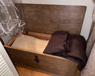 Vintage wooden blanket storage chest